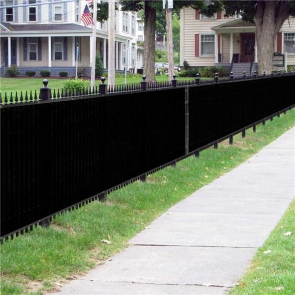 6 feet x 50 feet Privacy Screen Fence Heavy Duty Fencing Mesh Shade (Black) - Picture 5 of 6
